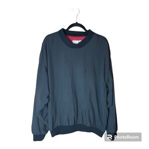 Haley Vintage Pullover Windbreaker Black Red Lining Size Large‎